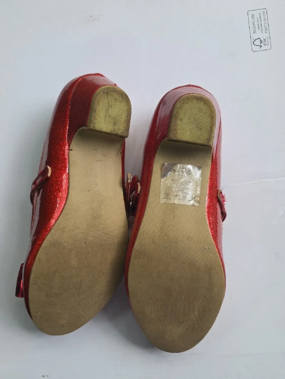 Disney Red Glitter Mary Jane + Plus Gold Dress Shoe + Flower Flat (3 For 1)